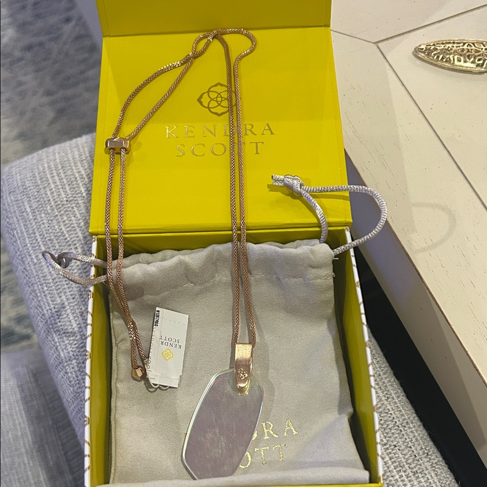 Kendra Scott Iridescent Rose Gold Necklace
